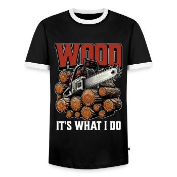 Logging Wood It's What I Do Woodworker Logger - Männer Kontrast-T-Shirt - Schwarz/Weiß - Vorne - AI Model Female 172 light (172cm) & AI Model Male 178 light (178cm)