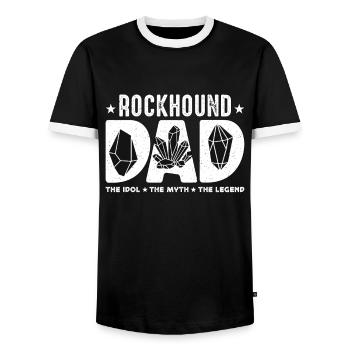 Rockhound Dad L’idole Le mythe Collectionneur de fossiles - T-shirt contrasté Homme - noir/blanc - Devant - AI Model Female 172 light (172cm) & AI Model Male 178 light (178cm)