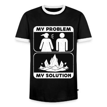 Rockhounding My Problem My Pictogram Dad Geologist - Männer Kontrast-T-Shirt - Schwarz/Weiß - Vorne - AI Model Female 172 light (172cm) & AI Model Male 178 light (178cm)