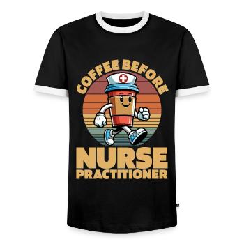 Nurse Practitioner Coffee Hospital Coffee Lover - Männer Kontrast-T-Shirt - Schwarz/Weiß - Vorne - AI Model Female 172 light (172cm) & AI Model Male 178 light (178cm)