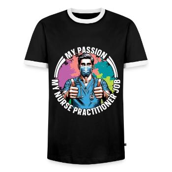 Nurse Practitioner My Passion My Nurse Healthcare - Männer Kontrast-T-Shirt - Schwarz/Weiß - Vorne - AI Model Female 172 light (172cm) & AI Model Male 178 light (178cm)