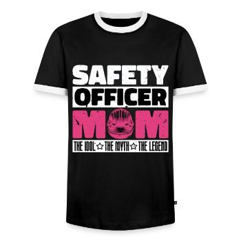 Agent de sécurité Maman L’idole La patrouille Contrôle - T-shirt contrasté Homme - noir/blanc - Devant - AI Model Female 172 light (172cm) & AI Model Male 178 light (178cm)