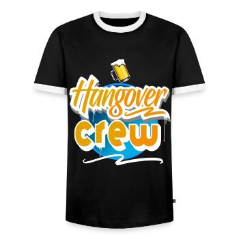 Hangover Crew - Men's Ringer Shirt - black/white - Front - AI Model Female 172 light (172cm) & AI Model Male 178 light (178cm)