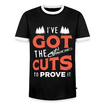 Tree Surgeon I've Got The Cuts Arboriculturist - Men's Ringer Shirt - black/white - Front - AI Model Female 172 light (172cm) & AI Model Male 178 light (178cm)