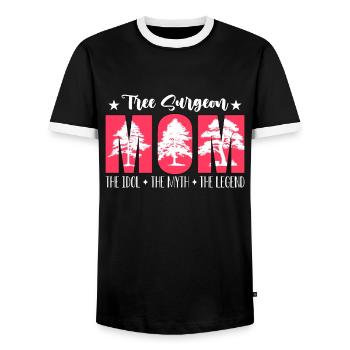 Chirurgien arboricole Maman L’idole Le mythe Grimpeur d’arbres - T-shirt contrasté Homme - noir/blanc - Devant - AI Model Female 172 light (172cm) & AI Model Male 178 light (178cm)