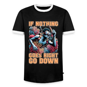 Plongée en apnée : si rien ne va pas, faites de la plongée sous-marine - T-shirt contrasté Homme - noir/blanc - Devant - AI Model Female 172 light (172cm) & AI Model Male 178 light (178cm)