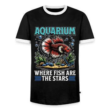 Aquarium Where Fish Are The Stars Fishkeeping - Männer Kontrast-T-Shirt - Schwarz/Weiß - Vorne - AI Model Female 172 light (172cm) & AI Model Male 178 light (178cm)