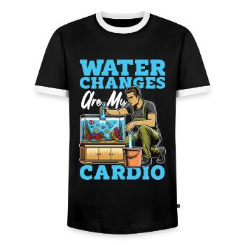 Aquarium Enthusiast Water Changes Are Aquarist - Men's Ringer Shirt - black/white - Front - AI Model Female 172 light (172cm) & AI Model Male 178 light (178cm)