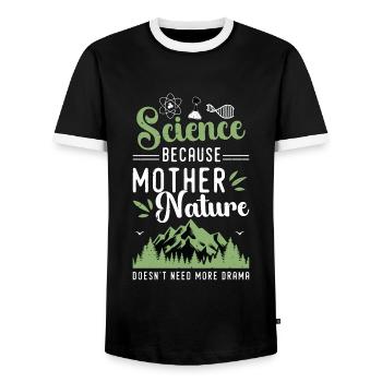 Environmental Science Because Mother Agriculturist - Men's Ringer Shirt - black/white - Front - AI Model Female 172 light (172cm) & AI Model Male 178 light (178cm)