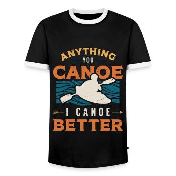 Canoeing Anything You Canoe I Canoe Better Rower - Männer Kontrast-T-Shirt - Schwarz/Weiß - Vorne - AI Model Female 172 light (172cm) & AI Model Male 178 light (178cm)