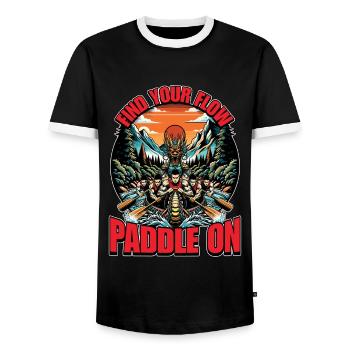 Dragon Boating Find Your Flow Paddle Water Sports - Männer Kontrast-T-Shirt - Schwarz/Weiß - Vorne - AI Model Female 172 light (172cm) & AI Model Male 178 light (178cm)