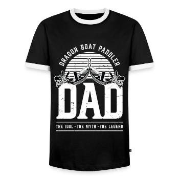 Dragon Boat Paddler Dad The Idol Loves Paddling - Männer Kontrast-T-Shirt - Schwarz/Weiß - Vorne - AI Model Female 172 light (172cm) & AI Model Male 178 light (178cm)