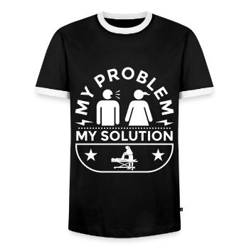 Physical Therapist My Problem My Pictogram Mom Dad - Men's Ringer Shirt - black/white - Front - AI Model Female 172 light (172cm) & AI Model Male 178 light (178cm)