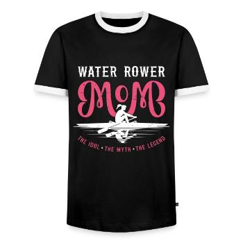 Water Rower Mom The Idol The Myth The Kayak Lover - Men's Ringer Shirt - black/white - Front - AI Model Female 172 light (172cm) & AI Model Male 178 light (178cm)