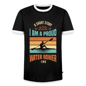 Water Rowing A Short Story I Am A Paddling Lover - Männer Kontrast-T-Shirt - Schwarz/Weiß - Vorne - AI Model Female 172 light (172cm) & AI Model Male 178 light (178cm)