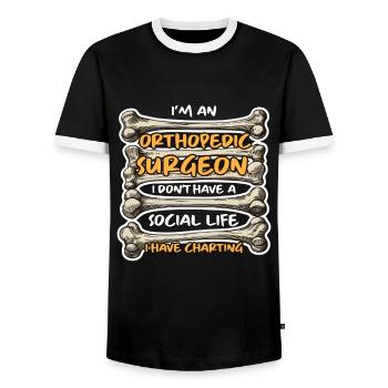 I'm An Orthopedic Surgeon I Physical Therapist - Men's Ringer Shirt - black/white - Front - AI Model Female 172 light (172cm) & AI Model Male 178 light (178cm)