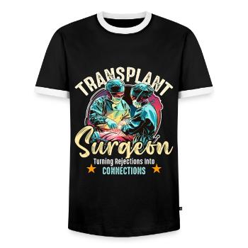 Transplant Surgeon Turning Surgical Tech Physician - Männer Kontrast-T-Shirt - Schwarz/Weiß - Vorne - AI Model Female 172 light (172cm) & AI Model Male 178 light (178cm)
