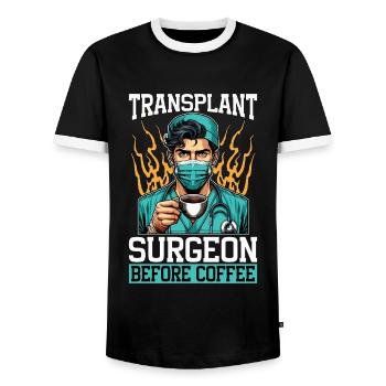 Transplant Surgeon Before Physician Coffee Lover - Männer Kontrast-T-Shirt - Schwarz/Weiß - Vorne - AI Model Female 172 light (172cm) & AI Model Male 178 light (178cm)