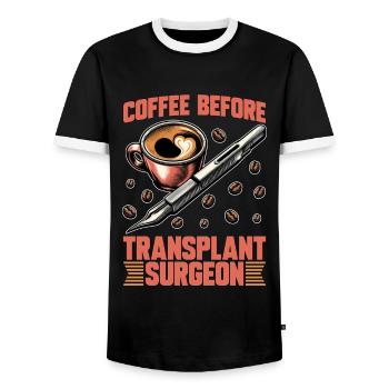 Transplant Surgeon Coffee Hospital Coffee Lover - Männer Kontrast-T-Shirt - Schwarz/Weiß - Vorne - AI Model Female 172 light (172cm) & AI Model Male 178 light (178cm)