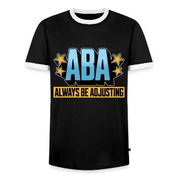 Behavioral Therapist ABA Always Be Psychologist - Men's Ringer Shirt - black/white - Front - AI Model Female 172 light (172cm) & AI Model Male 178 light (178cm)