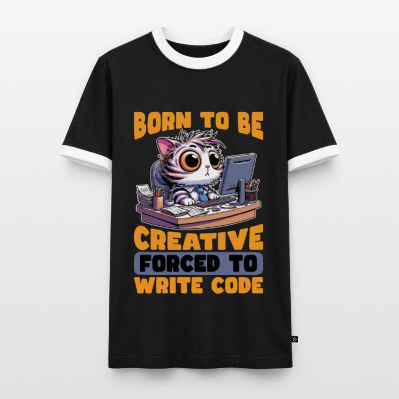 Codeur né pour être créatif Développeur Web Codeurs T-shirt contrasté Homme