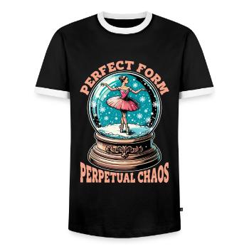 Ballet Perfect Form Perpetual Chaos Ballet Dance - Men's Ringer Shirt - black/white - Front - AI Model Female 172 light (172cm) & AI Model Male 178 light (178cm)