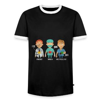 Anesthetist doctor anesthesia surgeon gift - Men's Ringer Shirt - black/white - Front - AI Model Female 172 light (172cm) & AI Model Male 178 light (178cm)