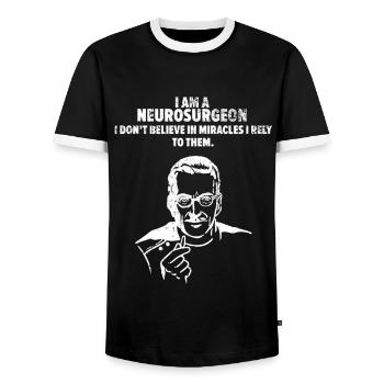 Neurochirurgien Neurochirurgie Neurochirurgie - T-shirt contrasté Homme - noir/blanc - Devant - AI Model Female 172 light (172cm) & AI Model Male 178 light (178cm)