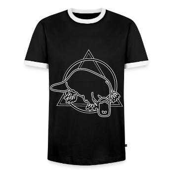 platypus - Men's Ringer Shirt - black/white - Front - AI Model Female 172 light (172cm) & AI Model Male 178 light (178cm)