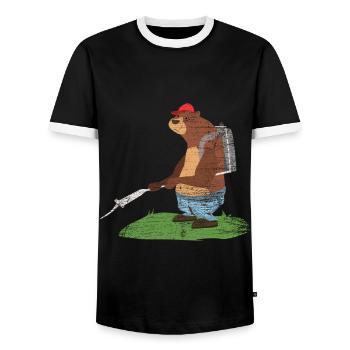 Kammerjäger Bär Plage - Männer Kontrast-T-Shirt - Schwarz/Weiß - Vorne - AI Model Female 172 light (172cm) & AI Model Male 178 light (178cm)