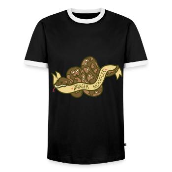 python - T-shirt contrasté Homme - noir/blanc - Devant - AI Model Female 172 light (172cm) & AI Model Male 178 light (178cm)