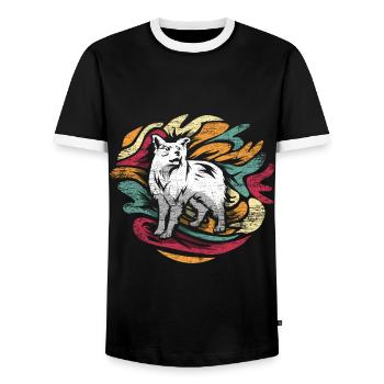 Border Collie Geschenk - Männer Kontrast-T-Shirt - Schwarz/Weiß - Vorne - AI Model Female 172 light (172cm) & AI Model Male 178 light (178cm)