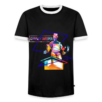 Polygone ramoneur - T-shirt contrasté Homme - noir/blanc - Devant - AI Model Female 172 light (172cm) & AI Model Male 178 light (178cm)