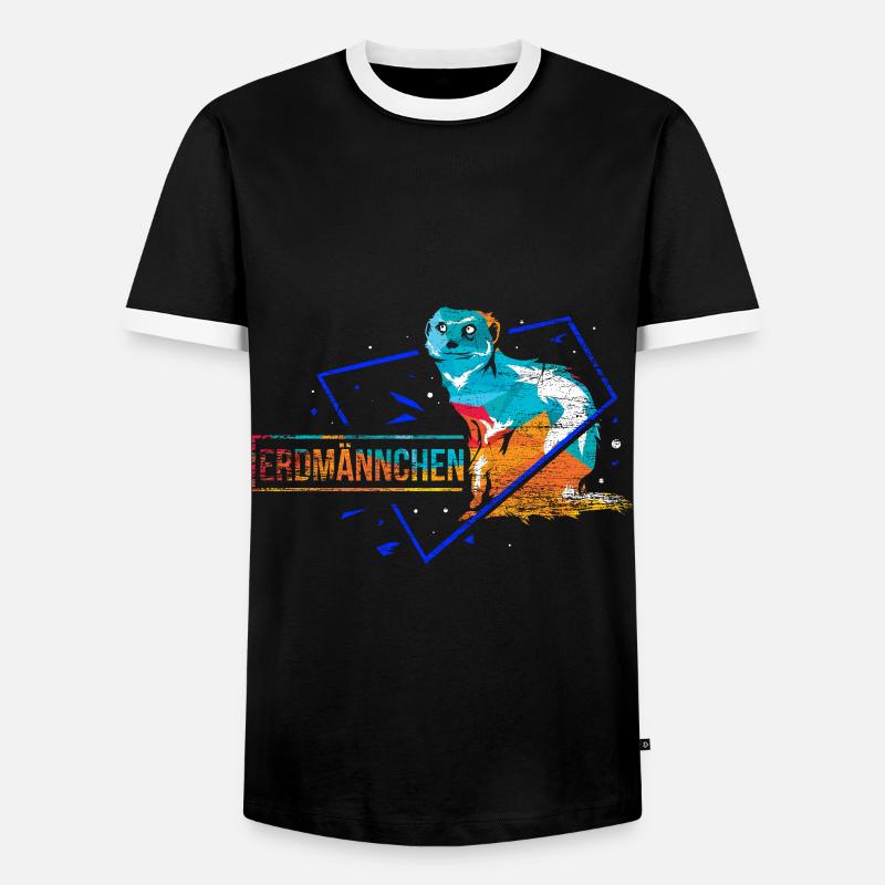 Erdmännchen Polygon Geschenk - Männer Kontrast-T-Shirt - Schwarz/Weiß