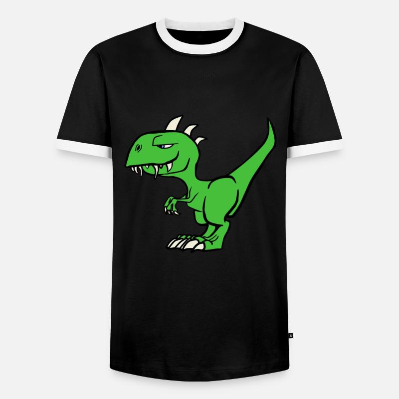 dinosaur - Men's Ringer Shirt - black/white