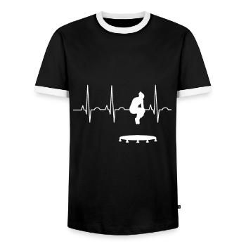Trampolin Herzschlag - Männer Kontrast-T-Shirt - Schwarz/Weiß - Vorne - AI Model Female 172 light (172cm) & AI Model Male 178 light (178cm)