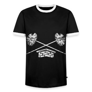 Chimney sweep gift - Men's Ringer Shirt - black/white - Front - AI Model Female 172 light (172cm) & AI Model Male 178 light (178cm)