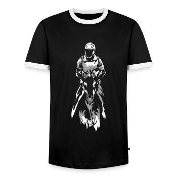 Endurance Equestrian Gift - Men's Ringer Shirt - black/white - Front - AI Model Female 172 light (172cm) & AI Model Male 178 light (178cm)