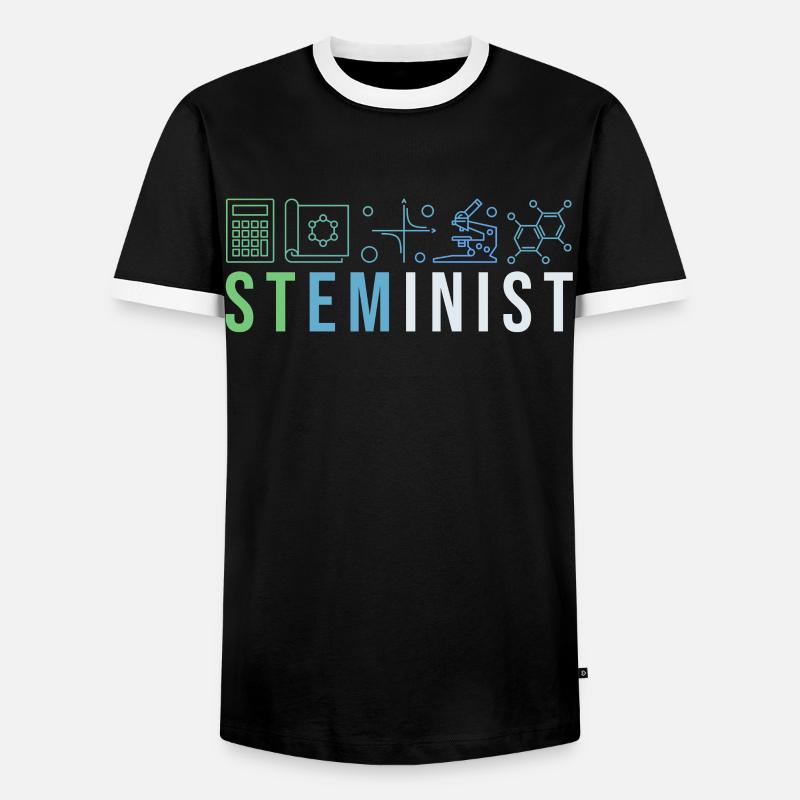 Steminist math technology, technologist research - Men's Ringer Shirt - black/white