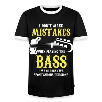 Bassist Bass Spieler Bass Gitarre Geschenkidee - Männer Kontrast-T-Shirt - Schwarz/Weiß - Vorne - AI Model Female 172 light (172cm) & AI Model Male 178 light (178cm)