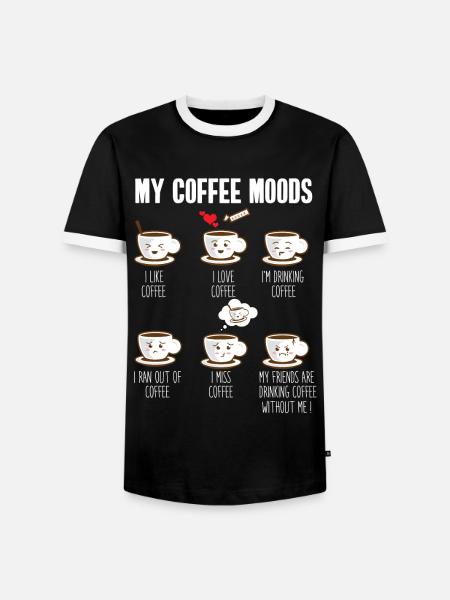 Meine Kaffe Stimmung Kaffeetassen - Männer Kontrast-T-Shirt - Schwarz/Weiß