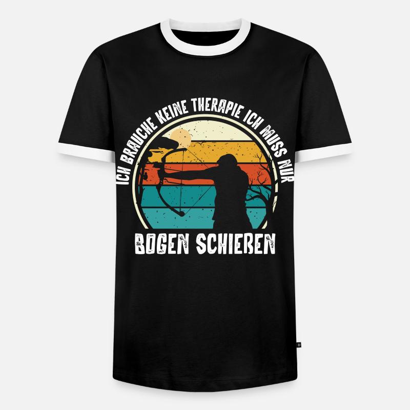 Bogenschießen, Archery, Langbogen, Compound - Männer Kontrast-T-Shirt - Schwarz/Weiß
