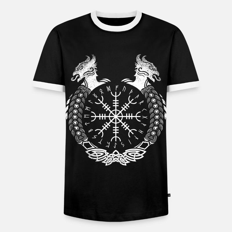 Wikinger Ring, Wikinger Und Symbole - Männer Kontrast-T-Shirt - Schwarz/Weiß