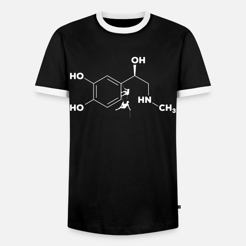 Klettern Adrenalin, Kletterer, Klettern - Männer Kontrast-T-Shirt - Schwarz/Weiß