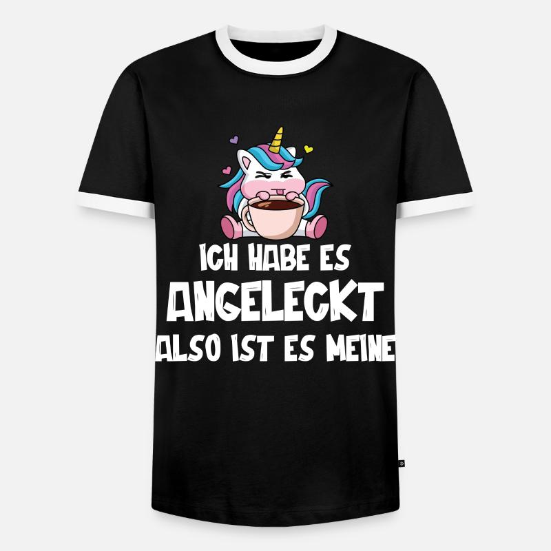 Einhorn, Lustiger Einhörner Spruch - Männer Kontrast-T-Shirt - Schwarz/Weiß