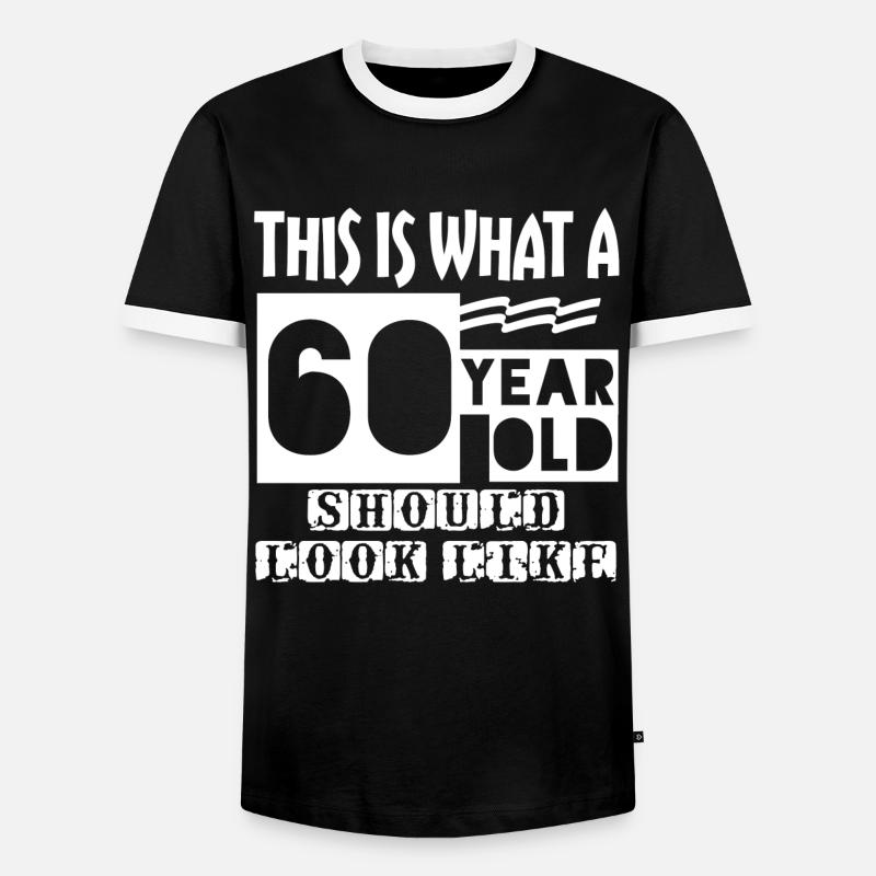 60 Year Old - Men's Ringer Shirt - black/white