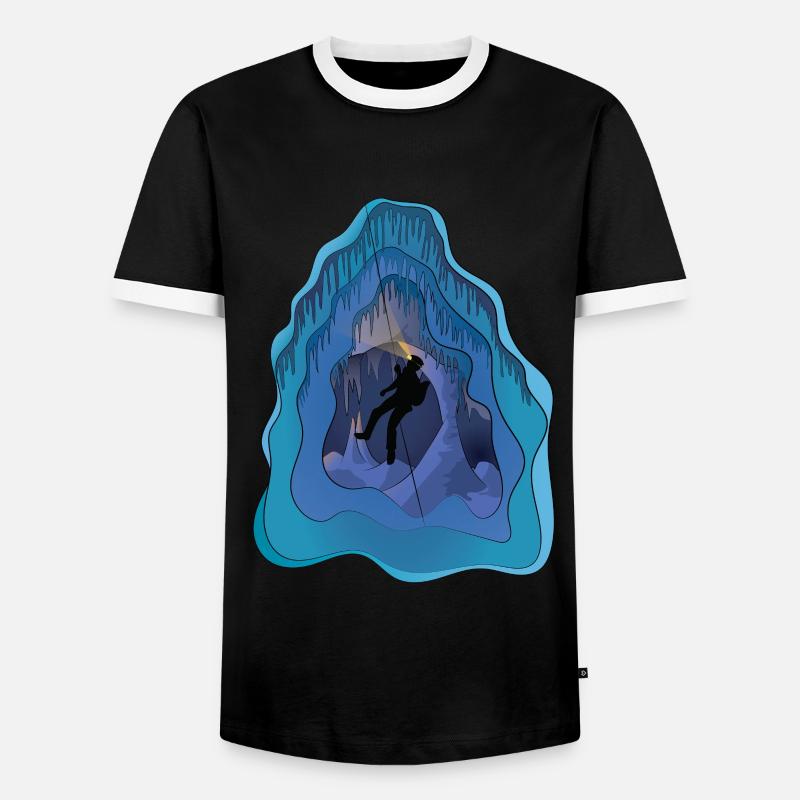 Caver - Caving, Potholing, Spelunking - Men's Ringer Shirt - black/white