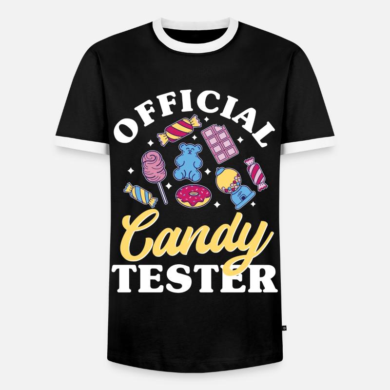 Official candy tester, candy - Men's Ringer Shirt - black/white
