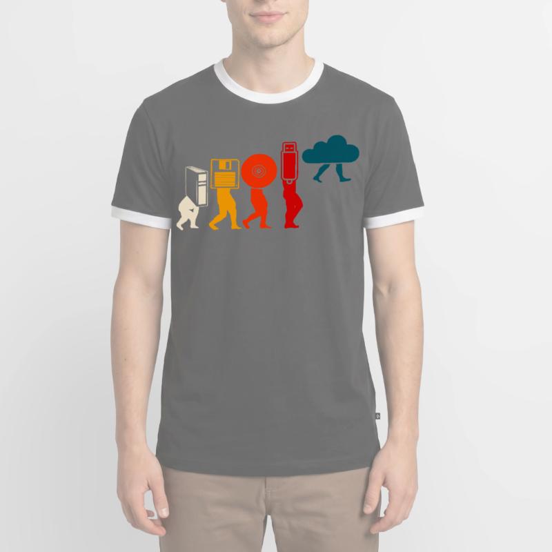 Évolution du programmeur Cloud. T-shirt contrasté Homme