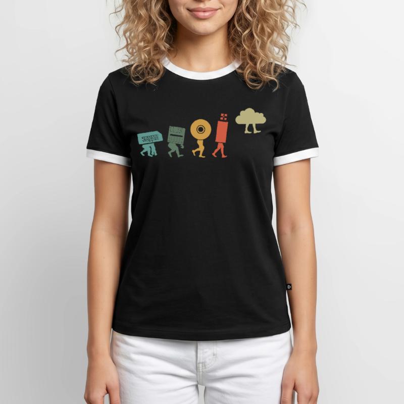 Cloud Computing, Programmierer Nerd Männer Kontrast-T-Shirt